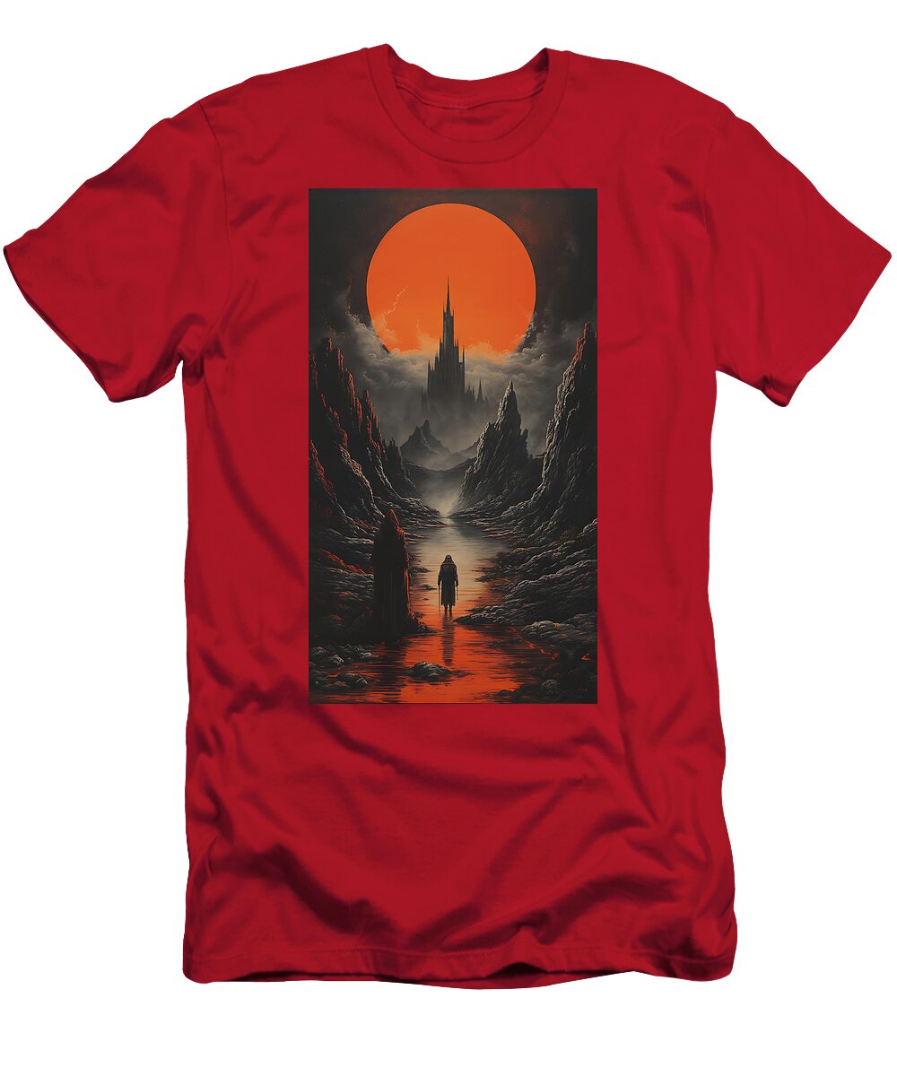 1970s Dark Fantasy Book Cover Paper Art Dungeon By Asar Studios Celestial Images T-Shirt