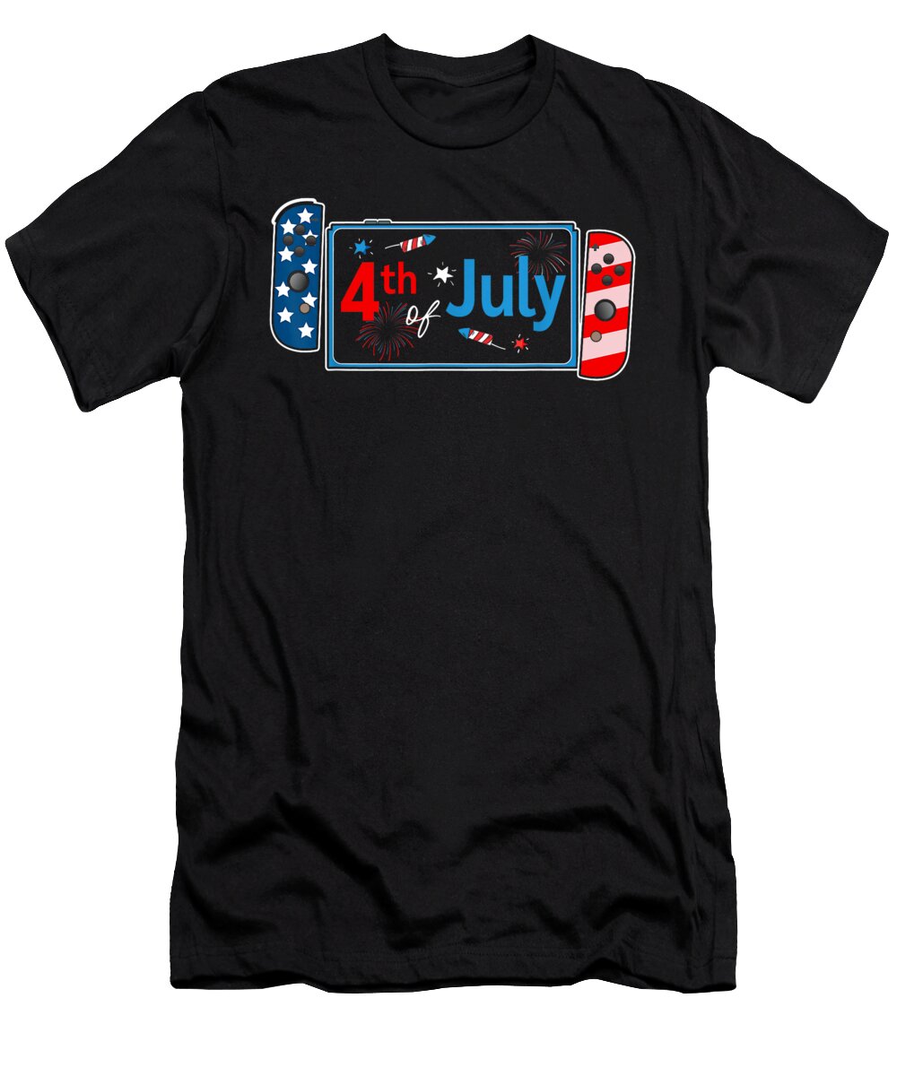 4th of July Video Game American Gamer Kids Boys Men USA Dhbubble T-Shirt