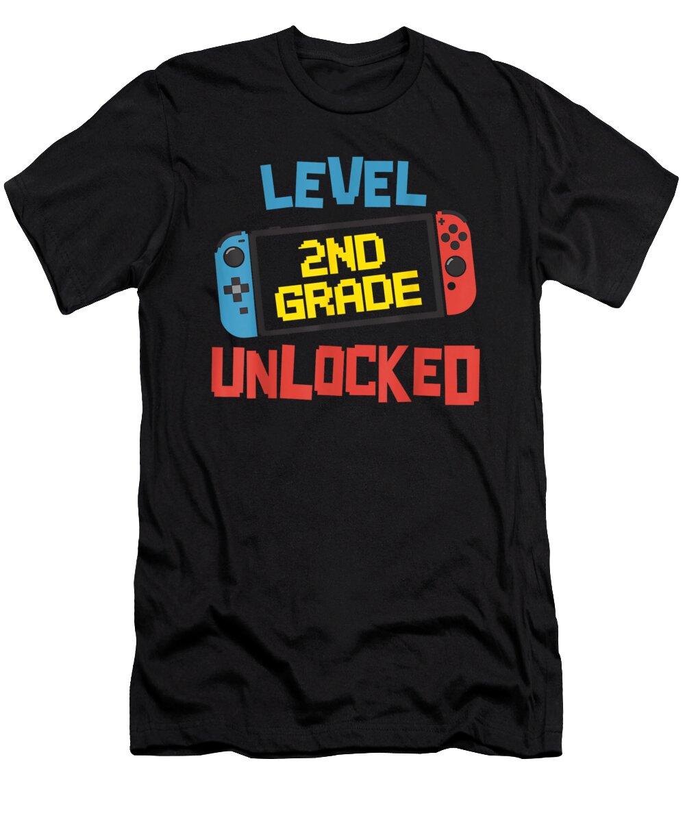 Back to School 2nd Grade Level Unlocked Gamer First Day Dhbubble T-Shirt