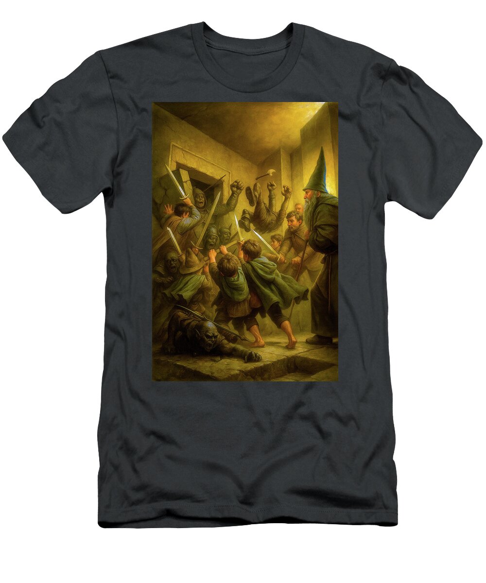 Battle with Goblins in a Dungeon Brian Stevens T-Shirt