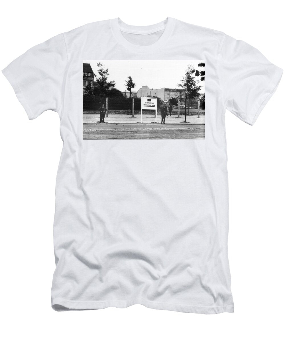 Checkpoint Charlie Berlin Cold War Photograph Tim Craft T-Shirt