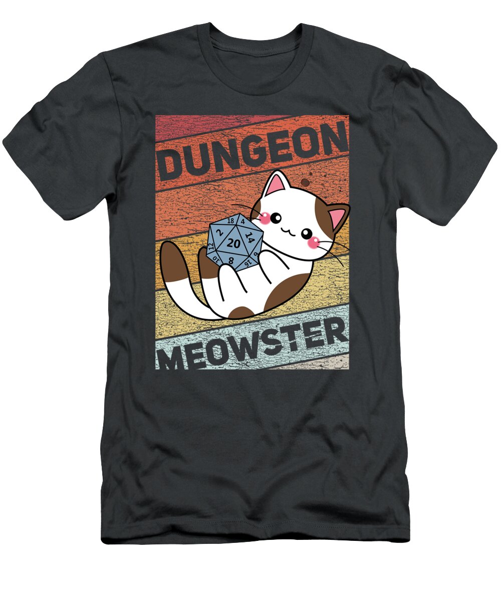 Dungeon Meowster Funny Gamer Cat Funny Rpg Dungeon Meowster Ailidh Lonik T-Shirt