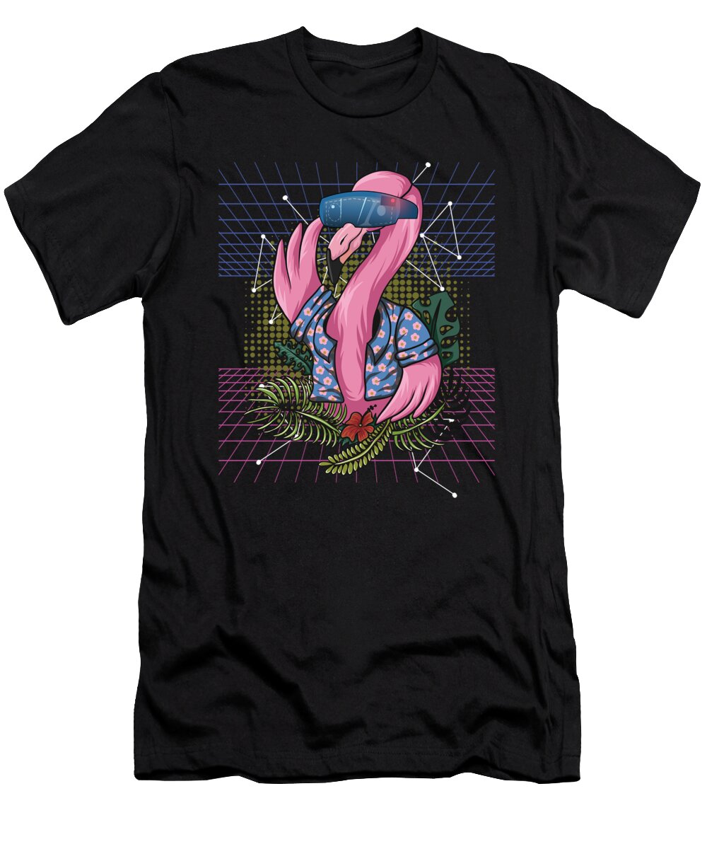 Flamingo Vr Gamer Gaming Virtual Reality Gift Thomas Larch T-Shirt