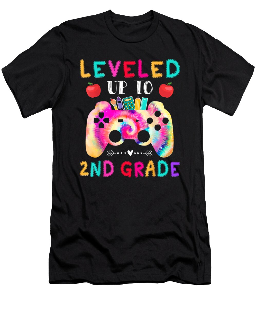 Leveled Up to 2nd Grade Gaming Funny Back to School Tie Dye Dhbubble T-Shirt