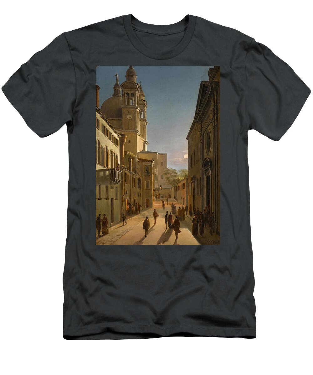 Venice the Rio Terra Catecumeni with Santa Maria Della Salute in the Distance Frans Vervloet Belgian T-Shirt