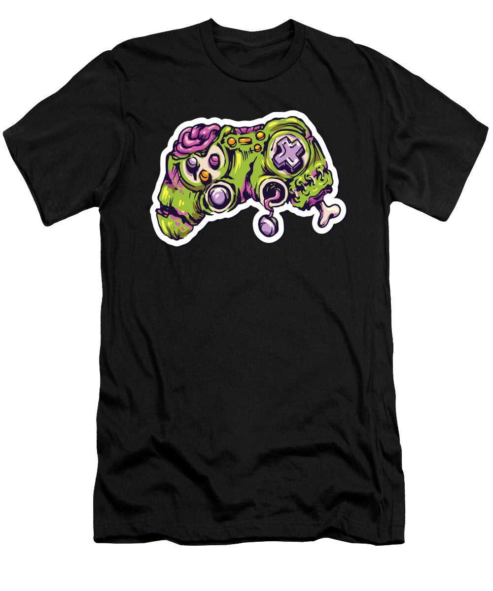Zombie Joystick Controller Gamer Moon T-Shirt